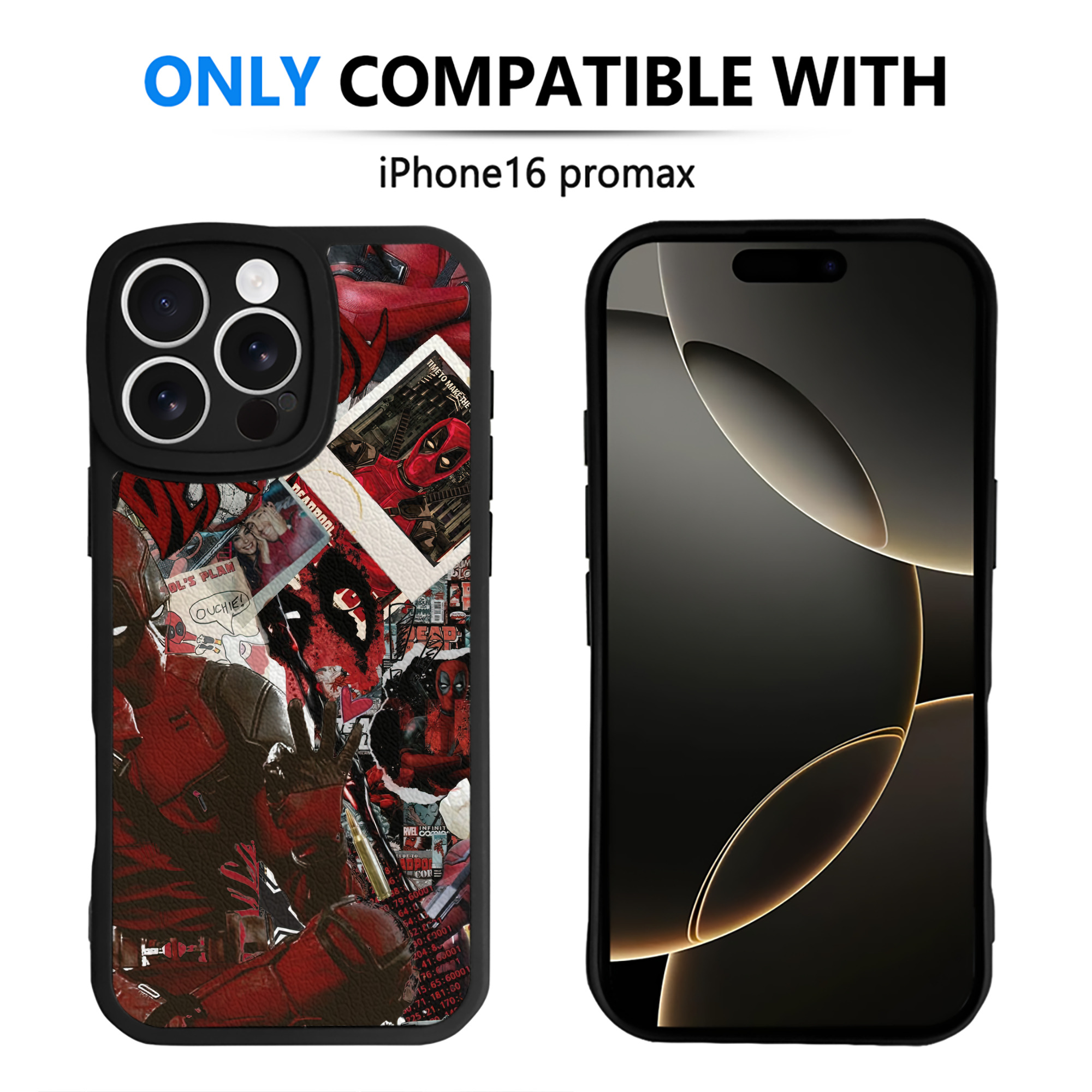 （画像用） Deadpool デッドプール 【iPhone 16シリーズ対応】シリコンスマホケース（レザー調） 材質：シリコン